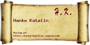 Hanke Katalin névjegykártya